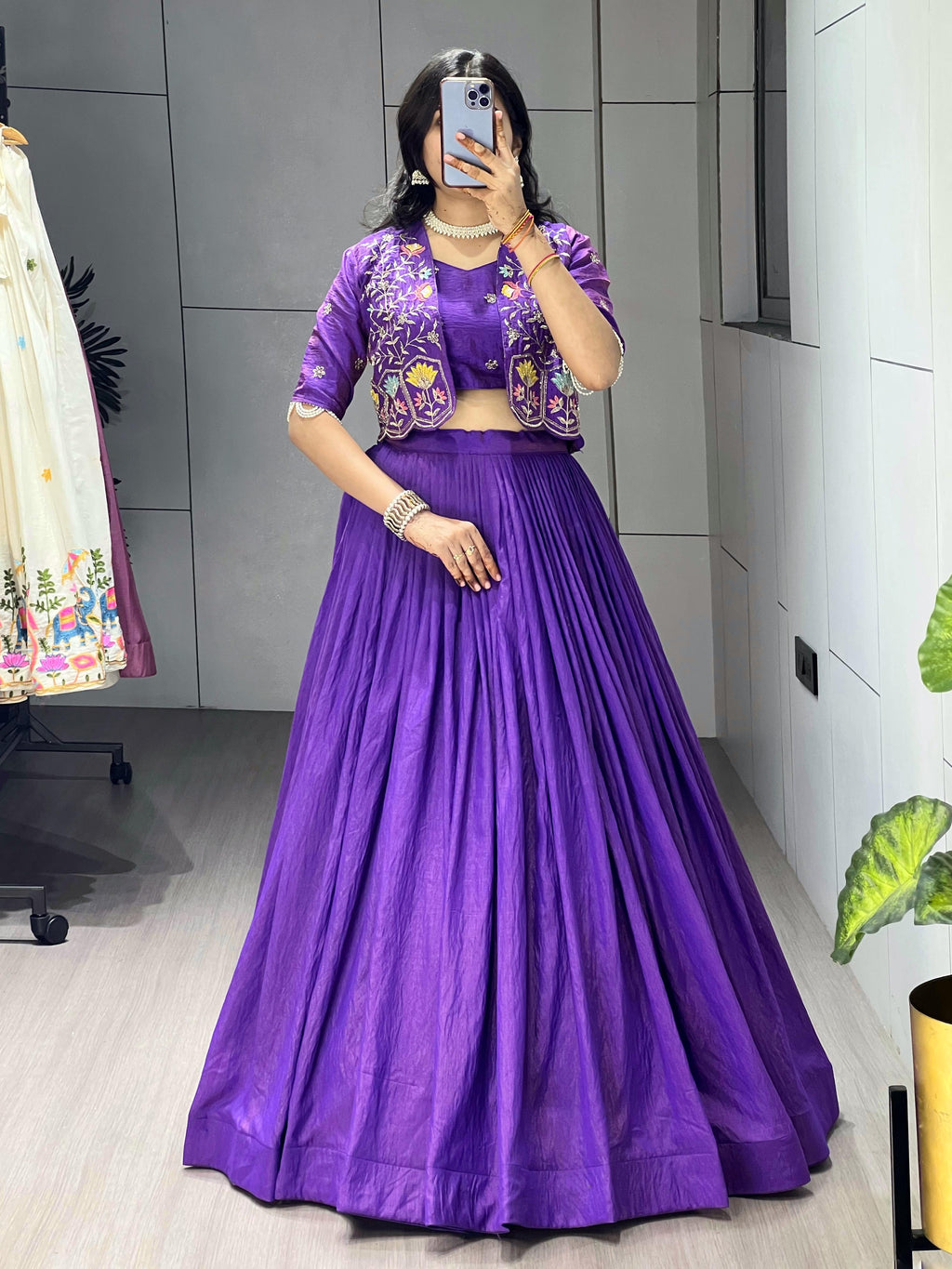 Premium Embroidered Koti Lehenga Set (Indo-Western)