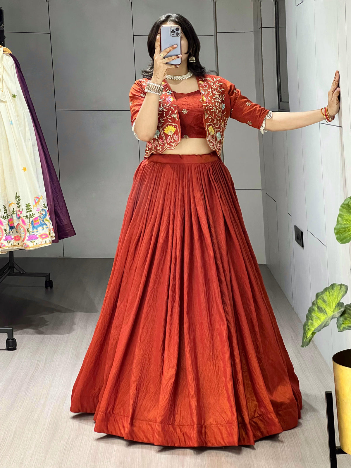 Premium Embroidered Koti Lehenga Set (Indo-Western)