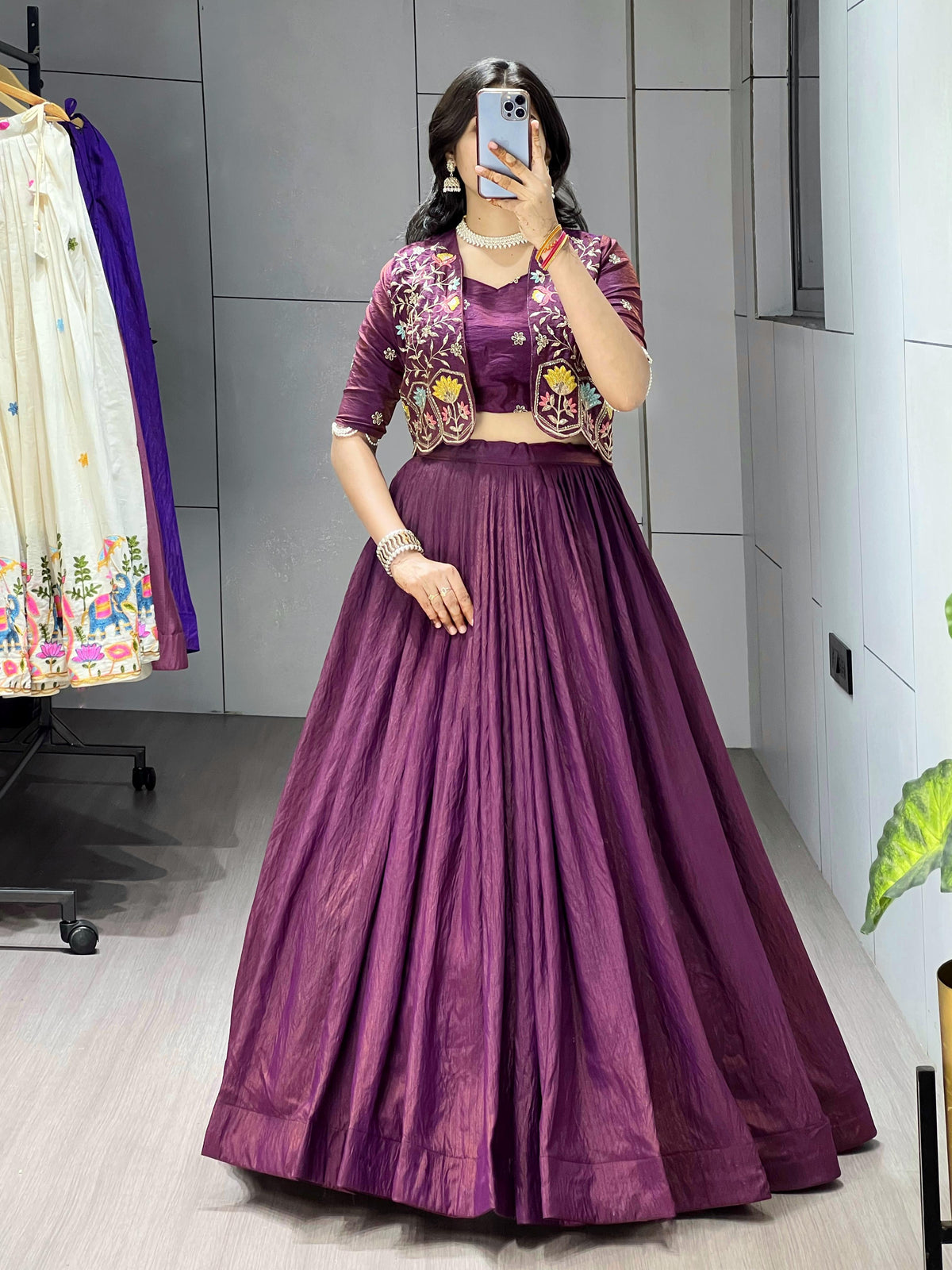 Premium Embroidered Koti Lehenga Set (Indo-Western)