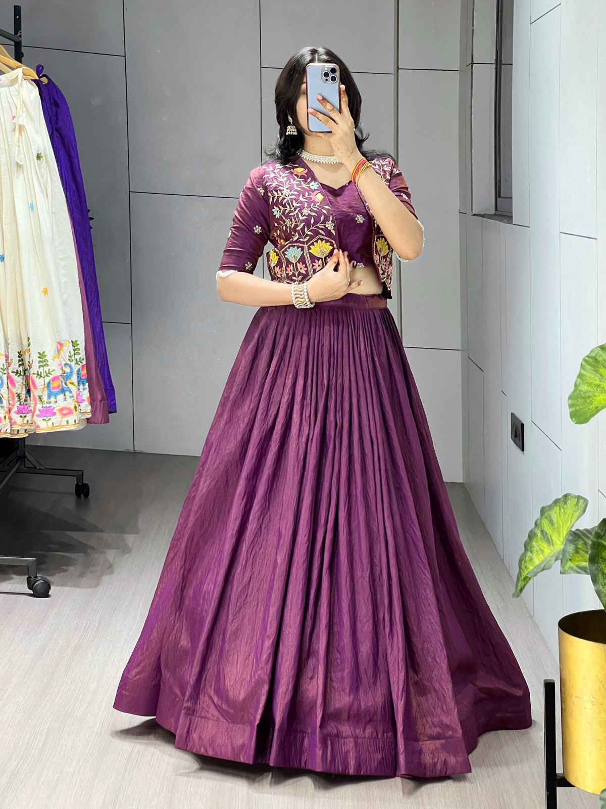 Premium Embroidered Koti Lehenga Set (Indo-Western)