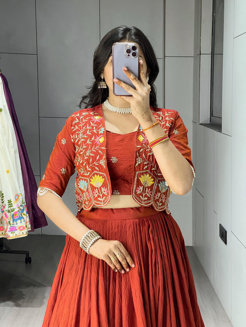 Premium Embroidered Koti Lehenga Set (Indo-Western)